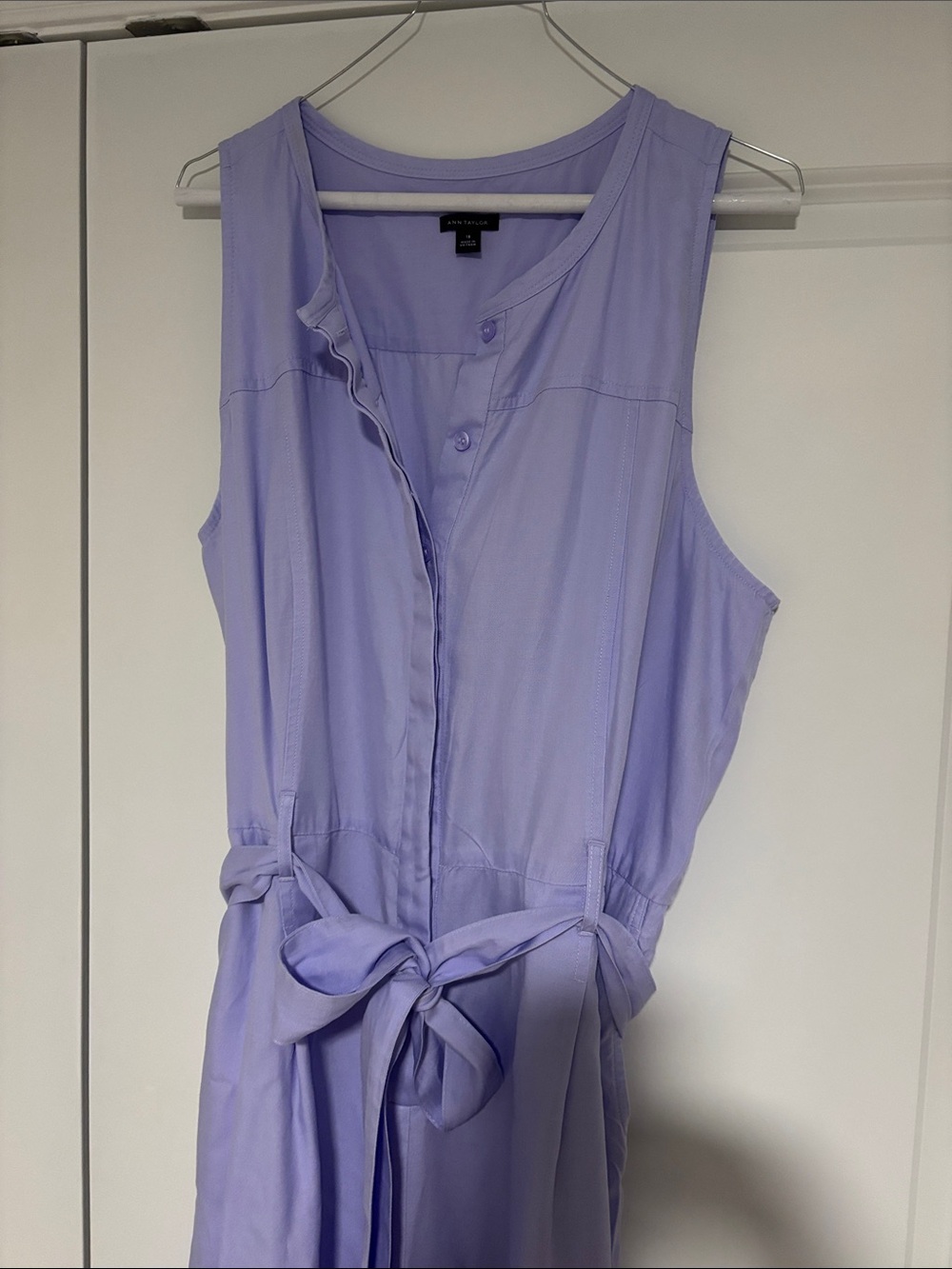 Ann Taylor Belted Sleeveless Jumpsuit